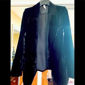 Very elegant velvet evening long blazer